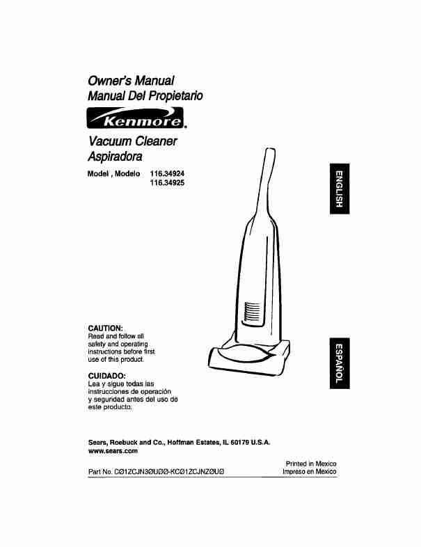 Kenmore Vacuum Cleaner 116_34925-page_pdf